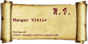 Manger Viktor névjegykártya